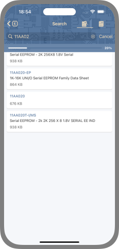 App UI screenshot when running on iOS